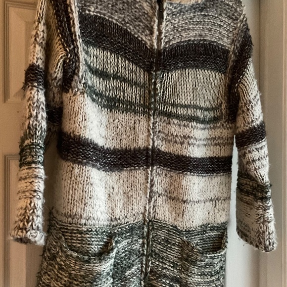 Isabel Marant Etoile Persan Cardigan Zip Up Ivory Thick Hooded Sweater Sz EU 38 - Picture 6 of 13